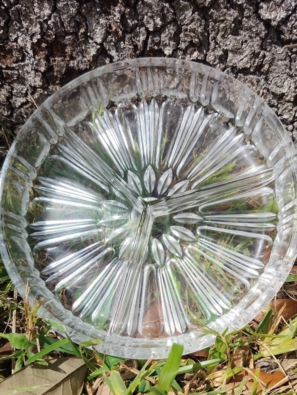 Clear Glass Divided Serving Tray - Home Art Vintage